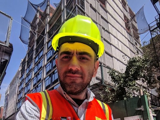 Raji Pilipia on a construction site